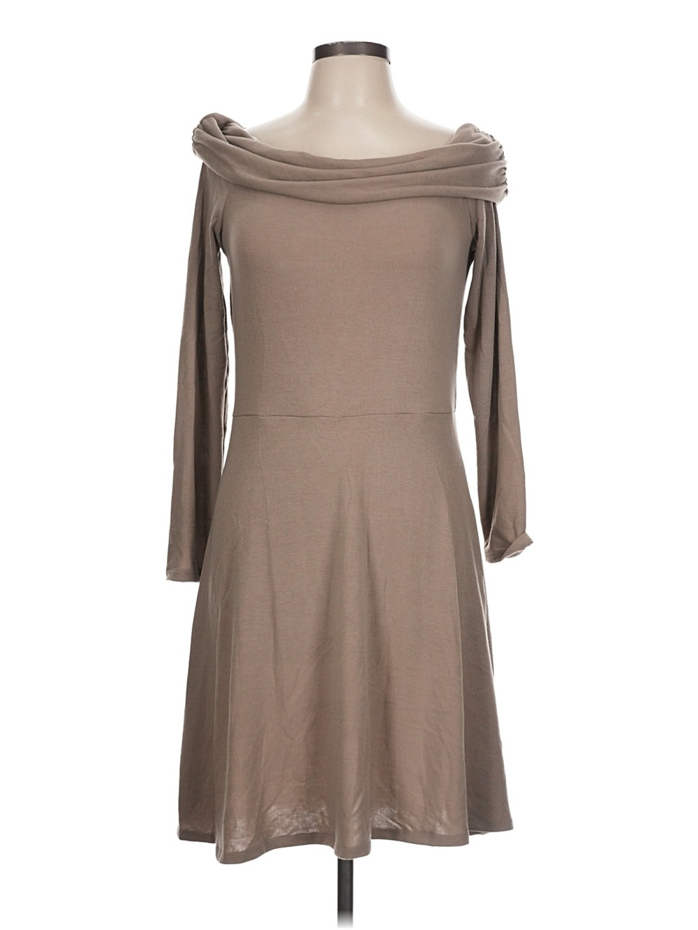 Maurices Large Taupe Off-Shoulder Long Sleeve Dress
